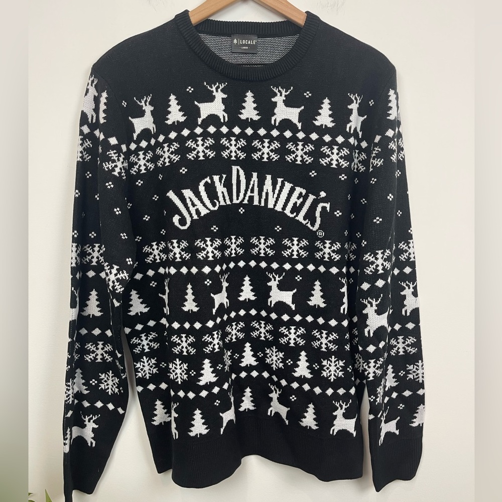 Jack Daniels Black and White Crewneck Sweater
